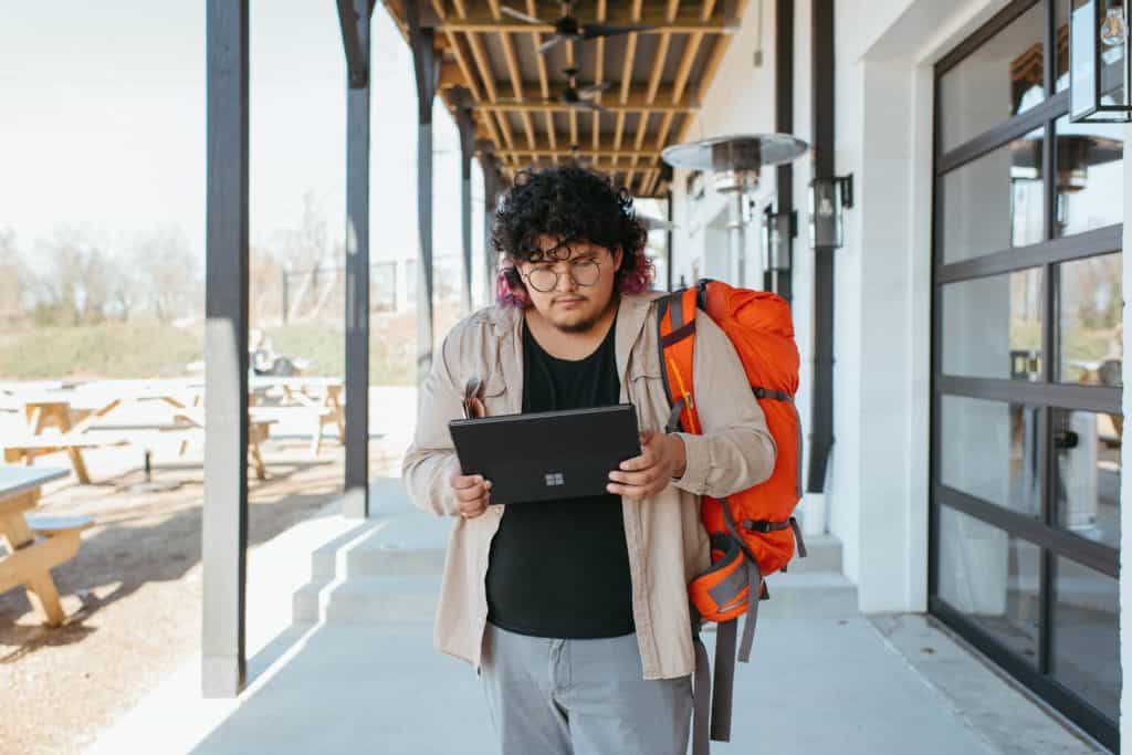 traveler with backpack